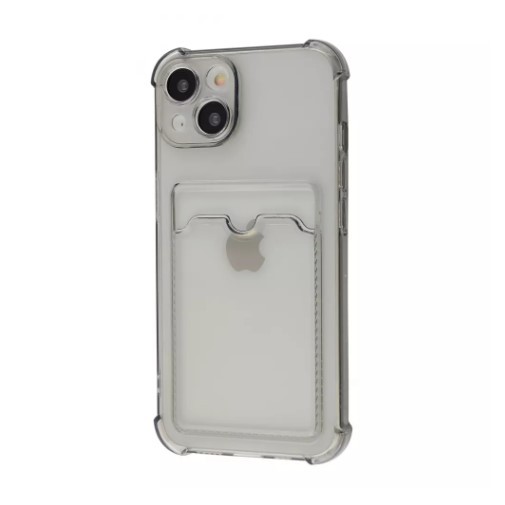 Накладка WXD Space Card Pocket для Iphone 15 (сіра,силікон)-0