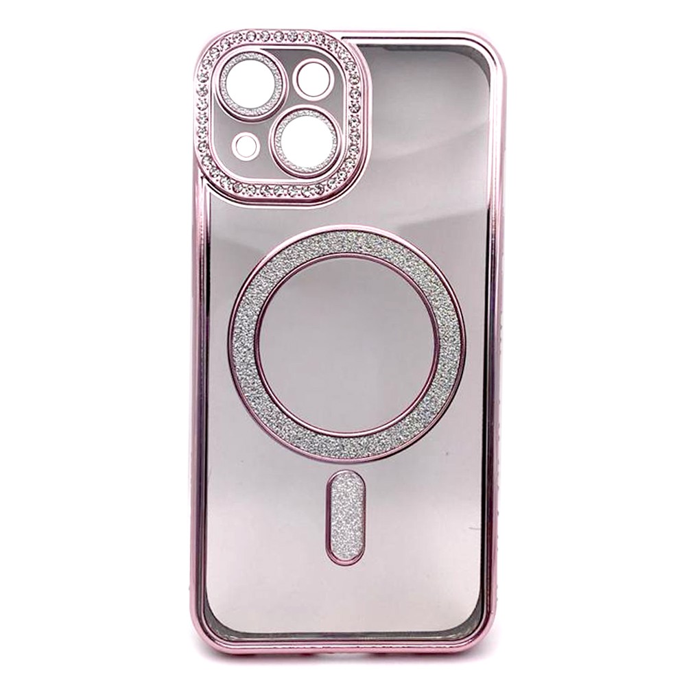 Накладка Diamond Bling MagSafe для  iPhone 15 Rose gold-0