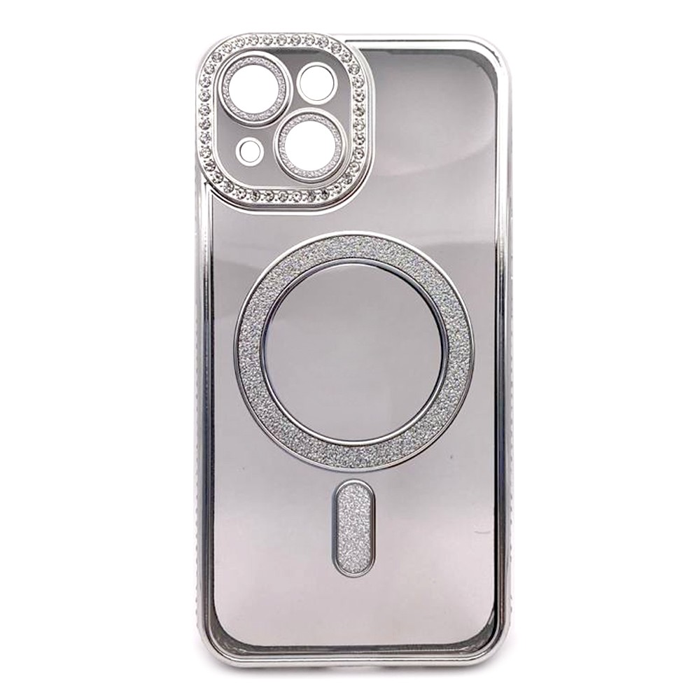 Накладка Diamond Bling MagSafe для  iPhone 15 Silver-0