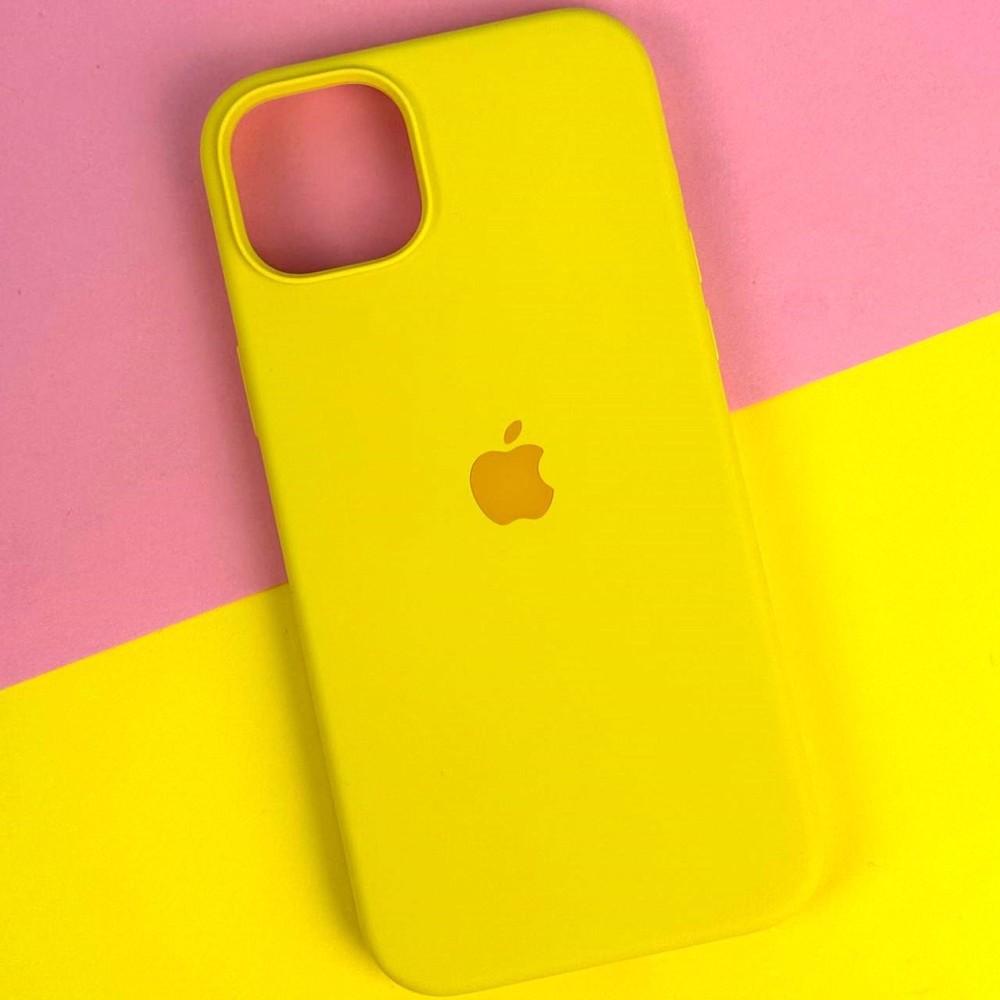 Silicone Case Full Protective (AA) для iPhone 15 (Neon yellow)-0