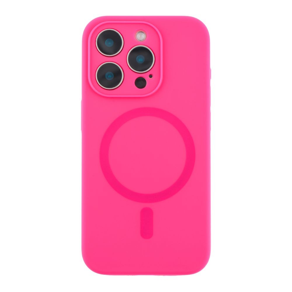Silicone Case Full Camera Protective (AA)  with MagSafe для iPhone 15 Pro (Barbie pink)-0