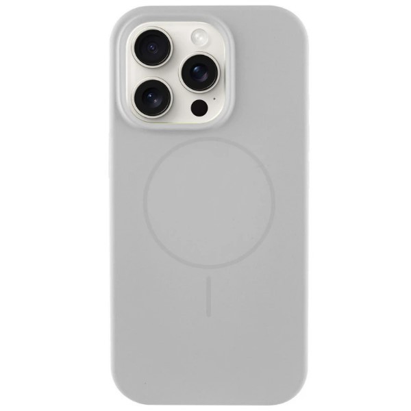 Silicone Case Full Protective (AA) with MagSafe для iPhone 15 Pro (Light grey)-0