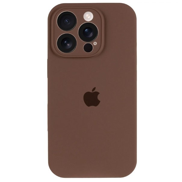 Silicone Case Full Camera Protective (AA) для iPhone 15 Pro (Brown)-0