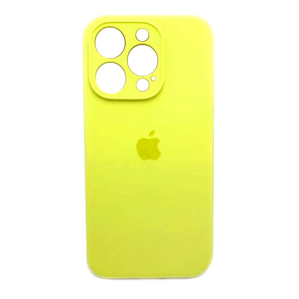 Silicone Case Full Camera Protective (AA) для iPhone 15 Pro (Neon yellow)-0