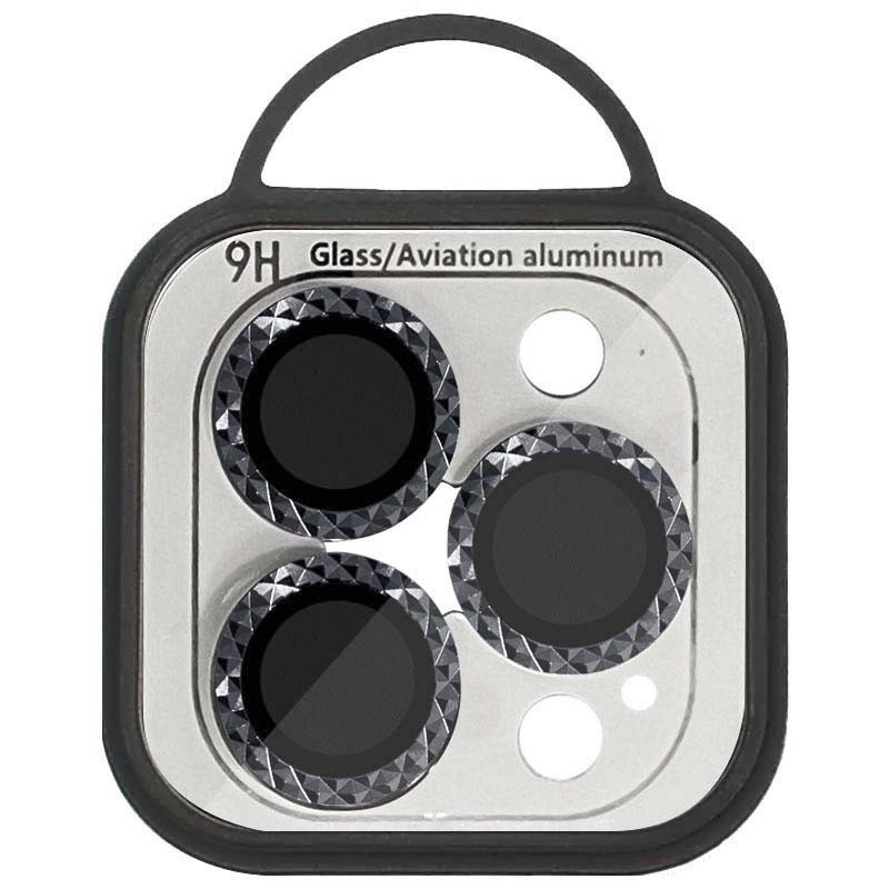 Захисне скло Metal Shine на камеру (в упак.) для  iPhone 15 Pro (6.1") / 15 Max (6.7") (Black)-1
