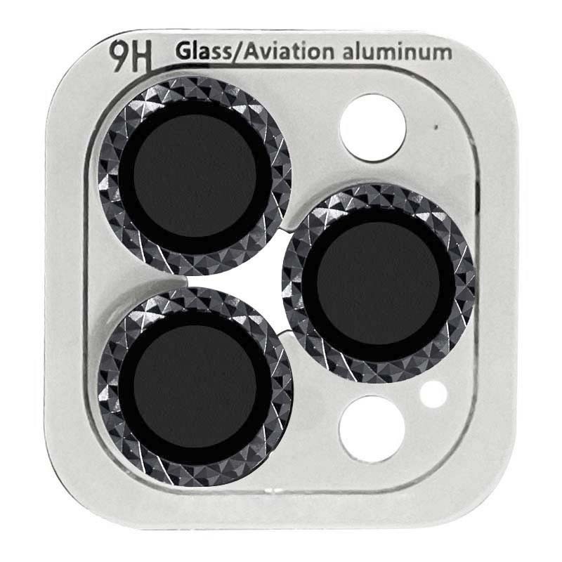 Захисне скло Metal Shine на камеру (в упак.) для  iPhone 15 Pro (6.1") / 15 Max (6.7") (Black)-0
