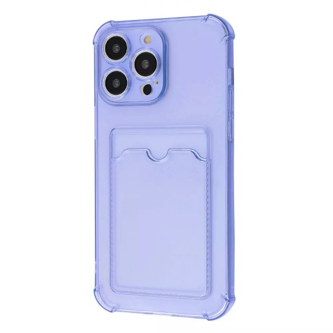 Накладка WXD Space Card Pocket для Iphone 15 Pro (фіолетова,силікон)-0