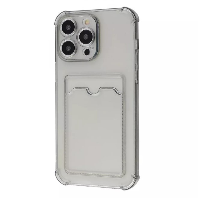 Накладка WXD Space Card Pocket для Iphone 15 Pro (сіра,силікон)-0
