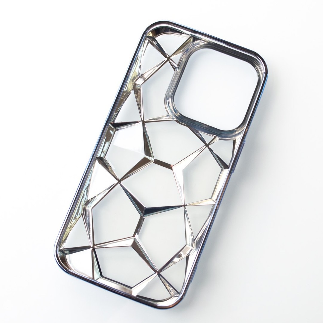 Накладка THREE-DIMENSIONAL DIAMOND для iPhone 15 Pro (синя)-3