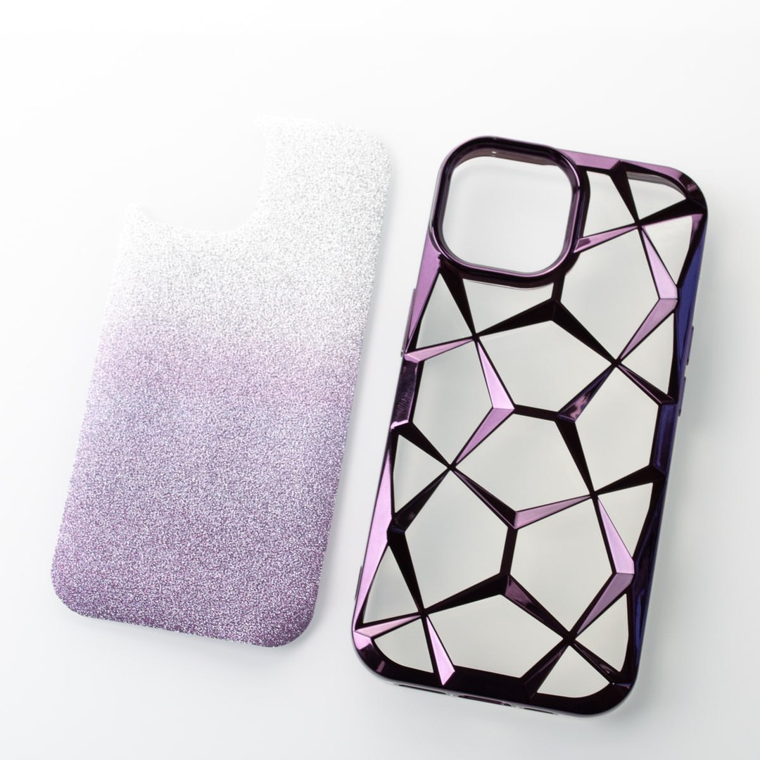 Накладка THREE-DIMENSIONAL DIAMOND для iPhone 15 Pro (фіолетова)-1