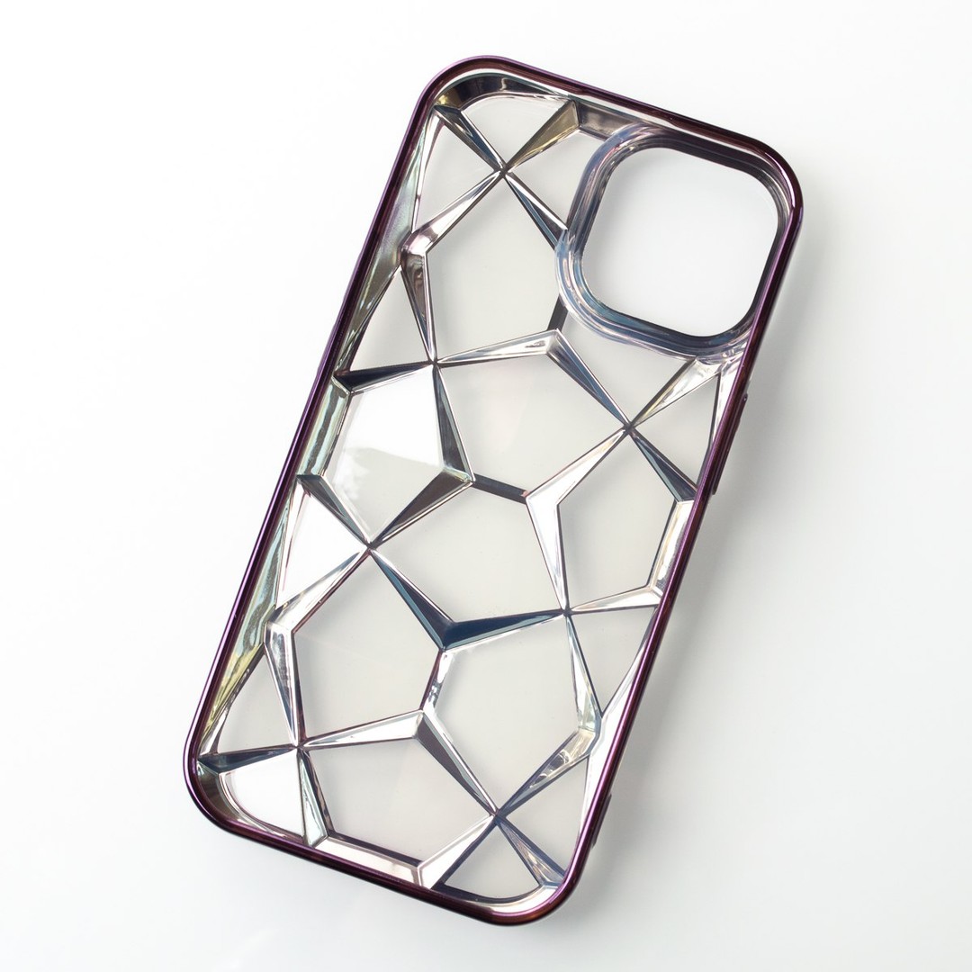 Накладка THREE-DIMENSIONAL DIAMOND для iPhone 15 Pro (фіолетова)-3