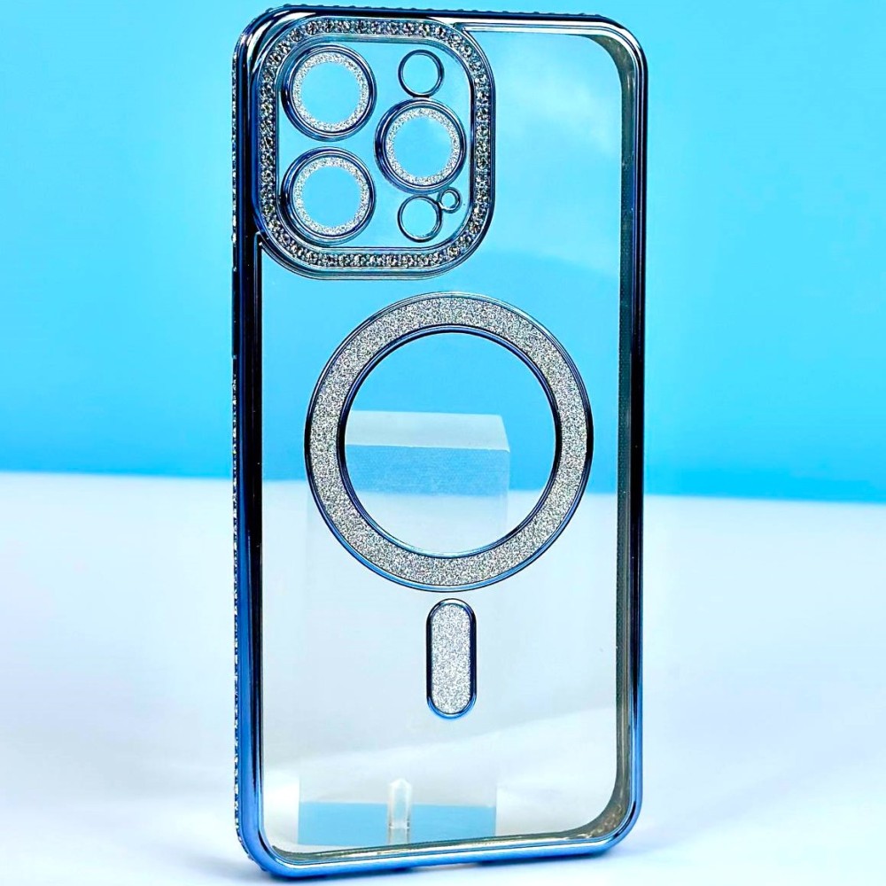 Накладка Diamond Bling MagSafe для  iPhone 15 Pro Max Light blue-0