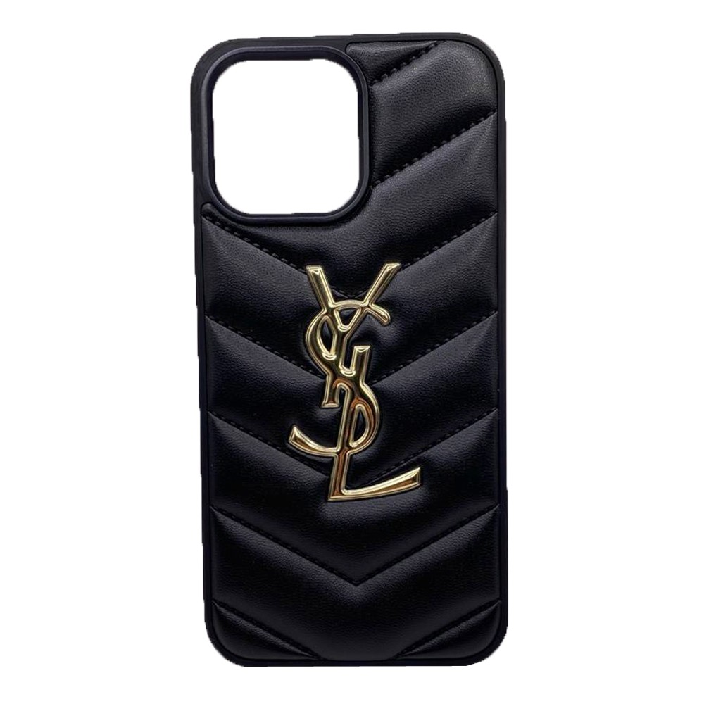 Чохол YSL logo для IPHONE 15  чорний / золотий-0