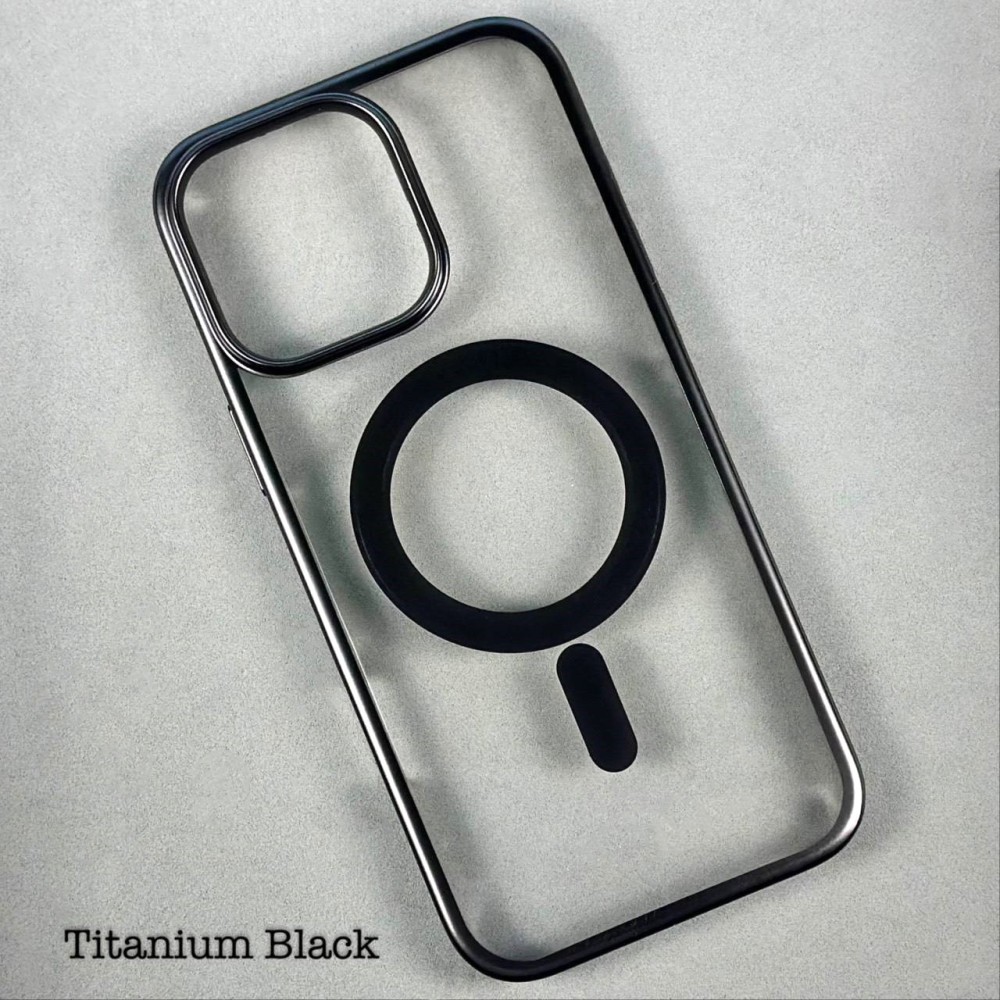 Чохол Metallic Paint Magnetic case для IPhone 15 Pro Max (Black)-0