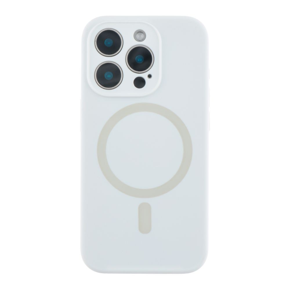Silicone Case Full Camera Protective (AA)  with MagSafe для iPhone 15 Pro Max (White)-0