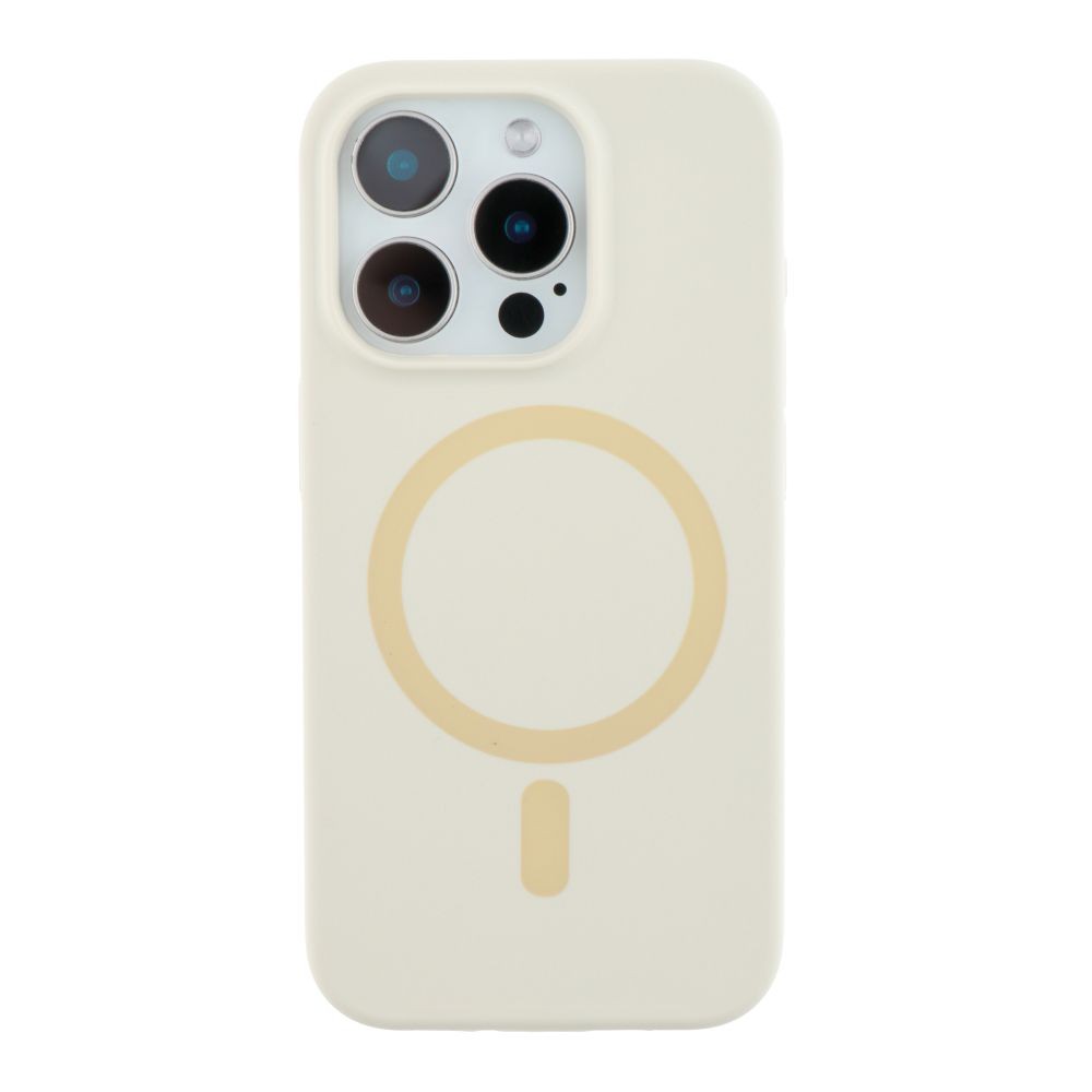 Silicone Case Full Protective (AA) with MagSafe для iPhone 15 Pro Max (Antique white)-0