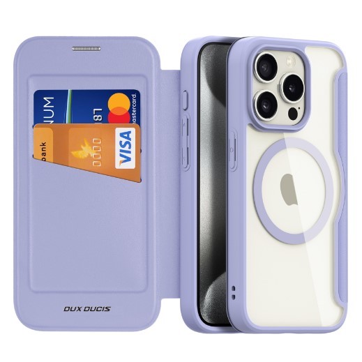 Книжка Dux Ducis Skin X Pro with MagSafe для iPhone 15 Pro (Purple)-1