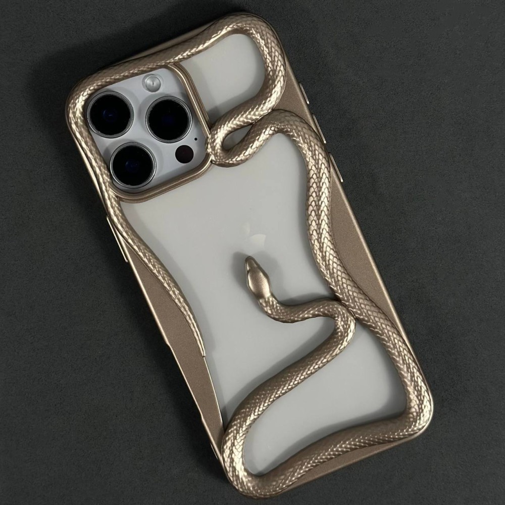 Чохол Snake для iPhone 15 Pro Max рожеве золото-0