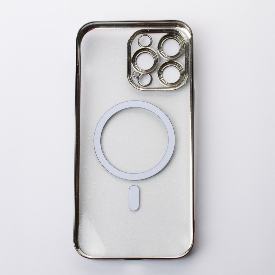 Накладка MagSafe "Glitter" для iPhone 15 Pro Max чорна-1