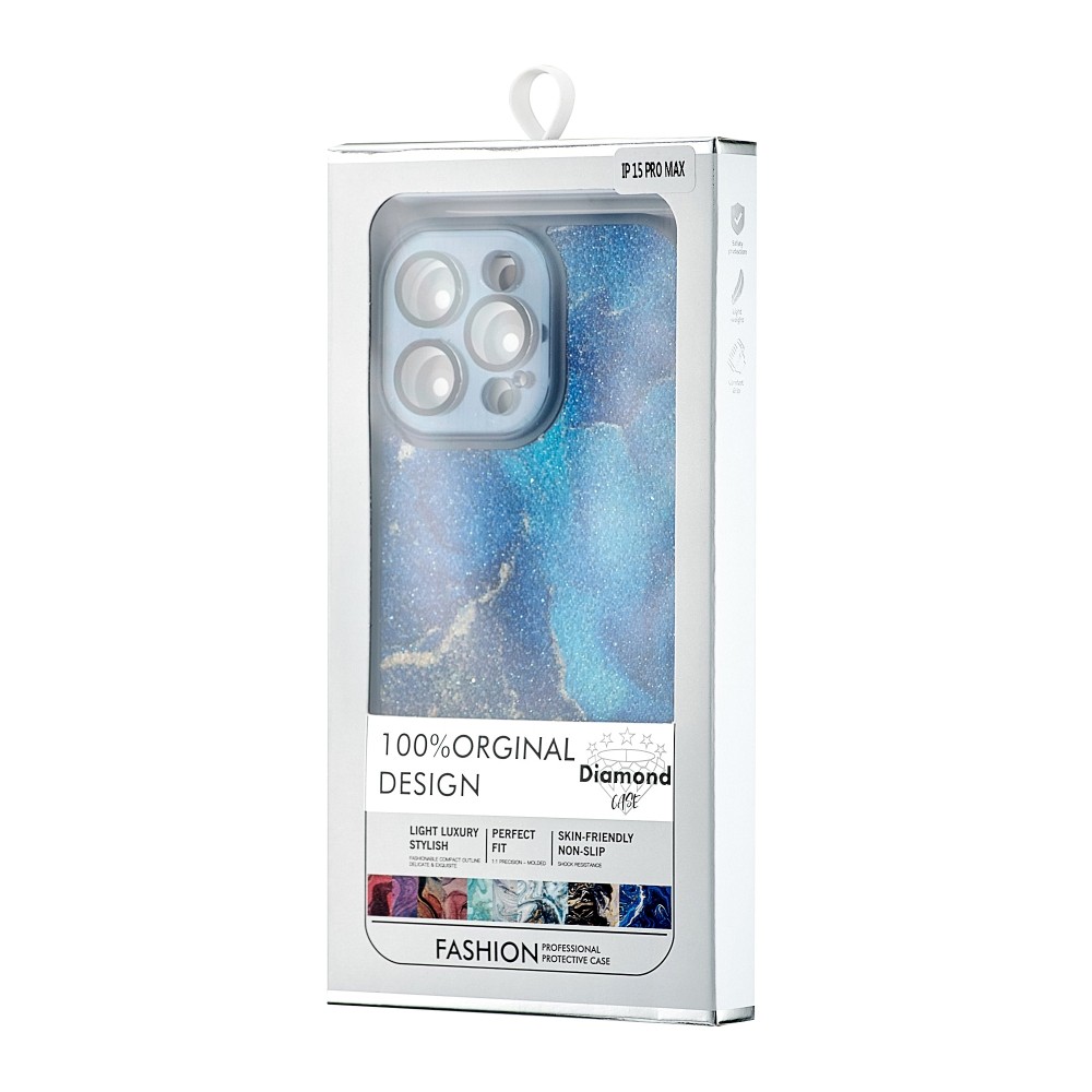 Накладка Glitter Marble Case для Iphone 15 Pro Max (Dark blue)-2