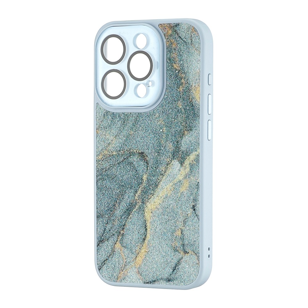 Накладка Glitter Marble Case для Iphone 15 Pro Max (Light blue)-0