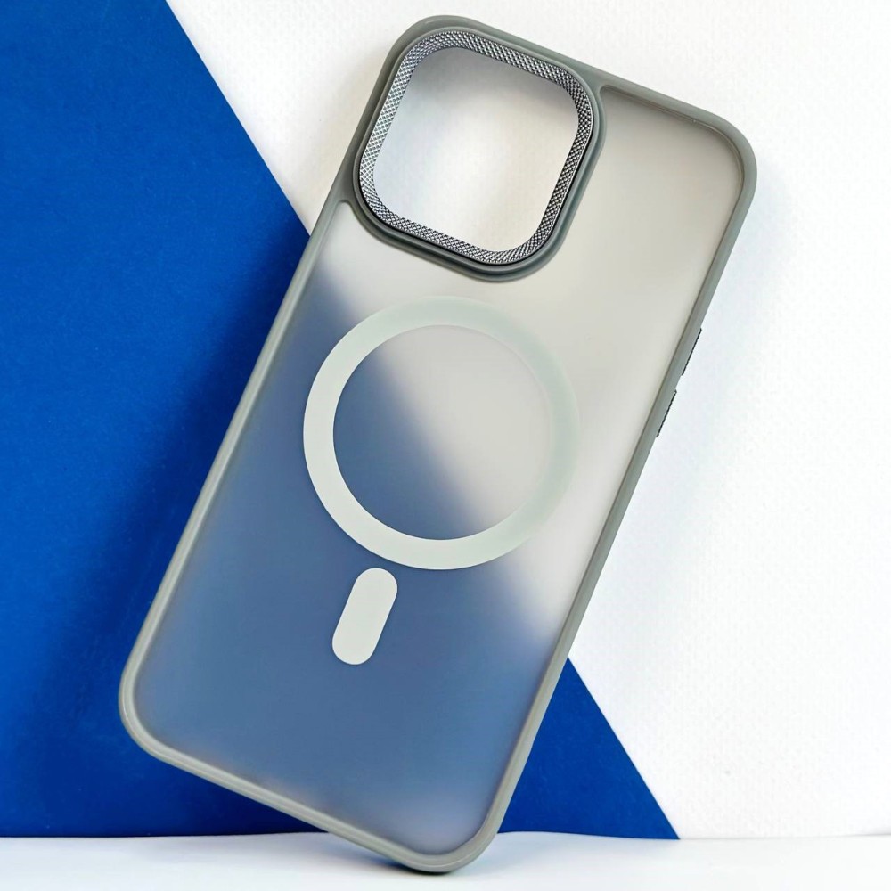 Накладка Magsafe MATTE ACRYLIC для iPhone 15 Pro сіра-0