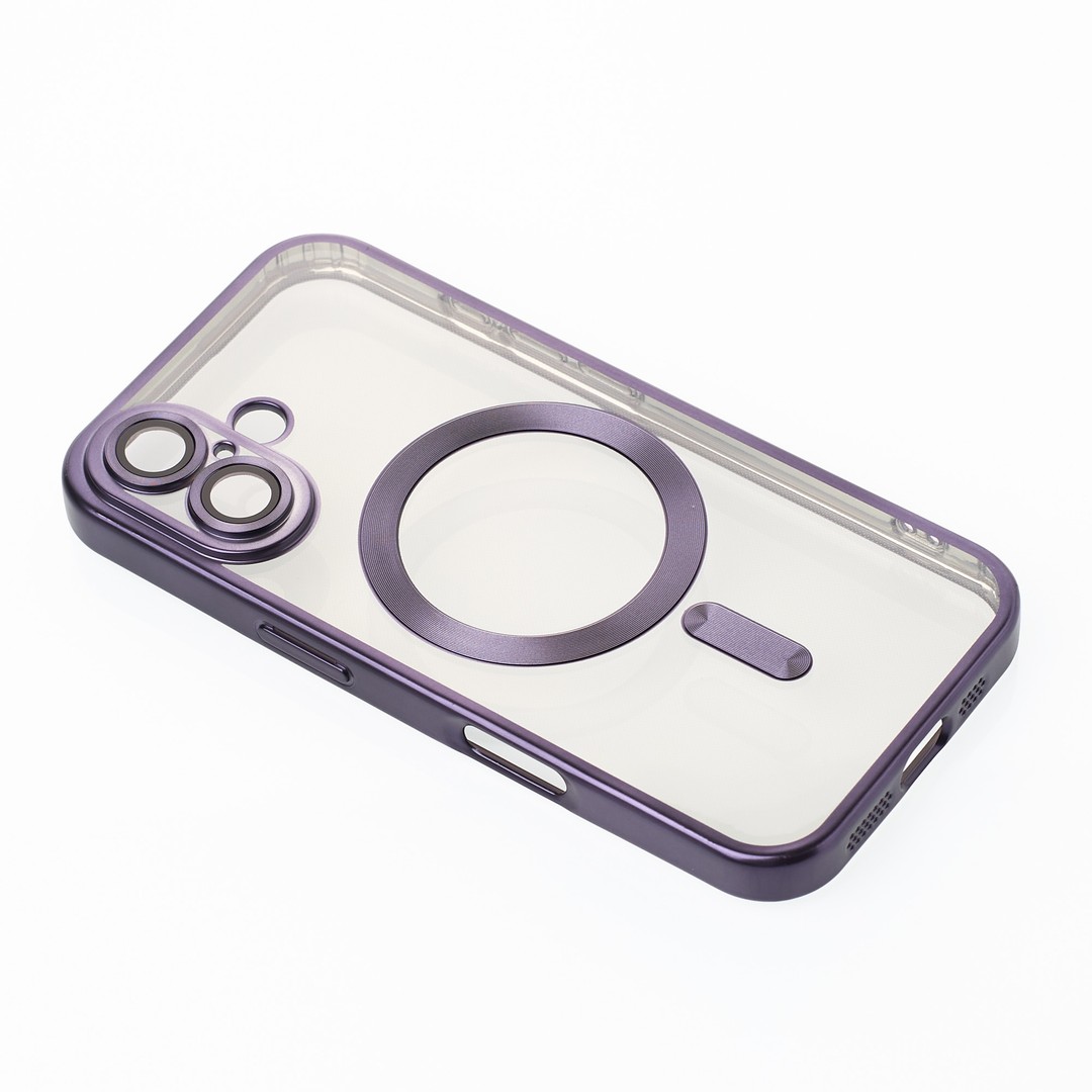 Накладка Metal Matte Case MagSafe для iPhone 16 Plus (Dark violet)-1