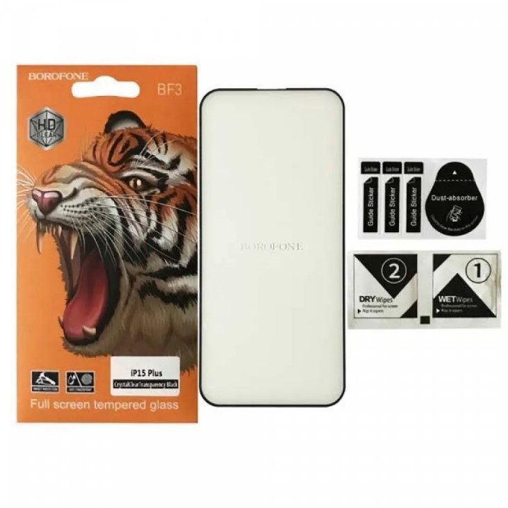 Захисне скло BOROFONE для iPhone 16 Plus / 15 Plus  black-0
