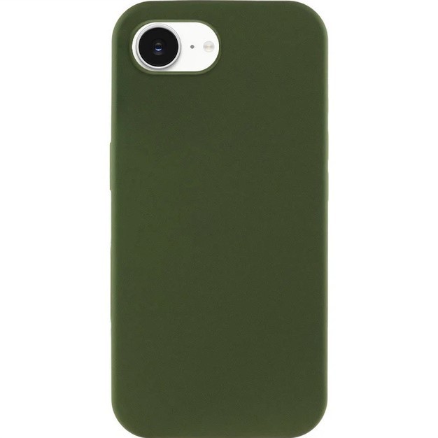 Silicone Case Full Camera Protective NO LOGO для iPhone 16E / 17E (Dark green)-0