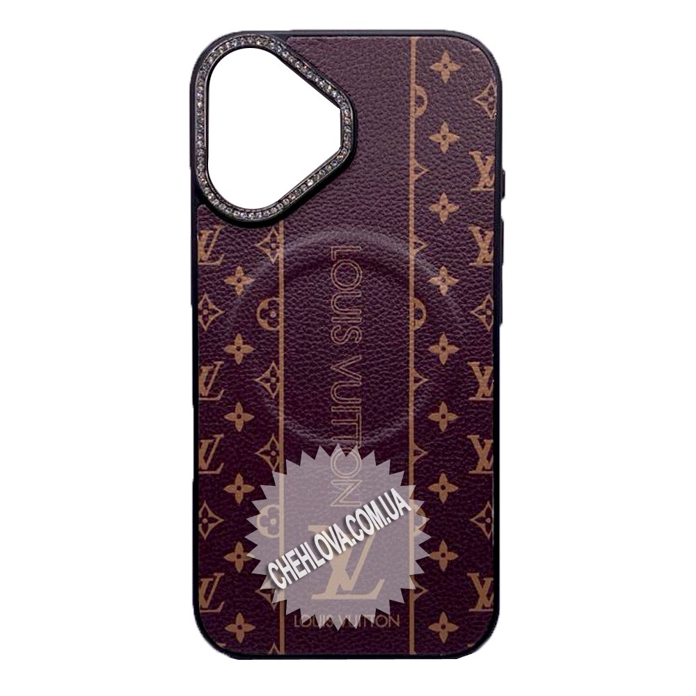Leather Brand Crystal Camera MagSafe IPhone 16 ЛВ коричнева-0