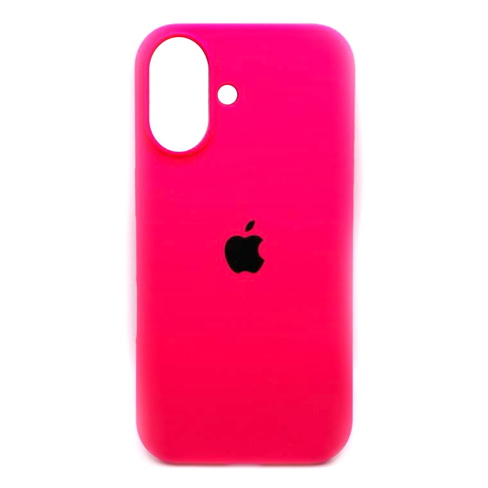 Silicone Case Full Protective (AA) для iPhone 16  (Barbie pink)-0