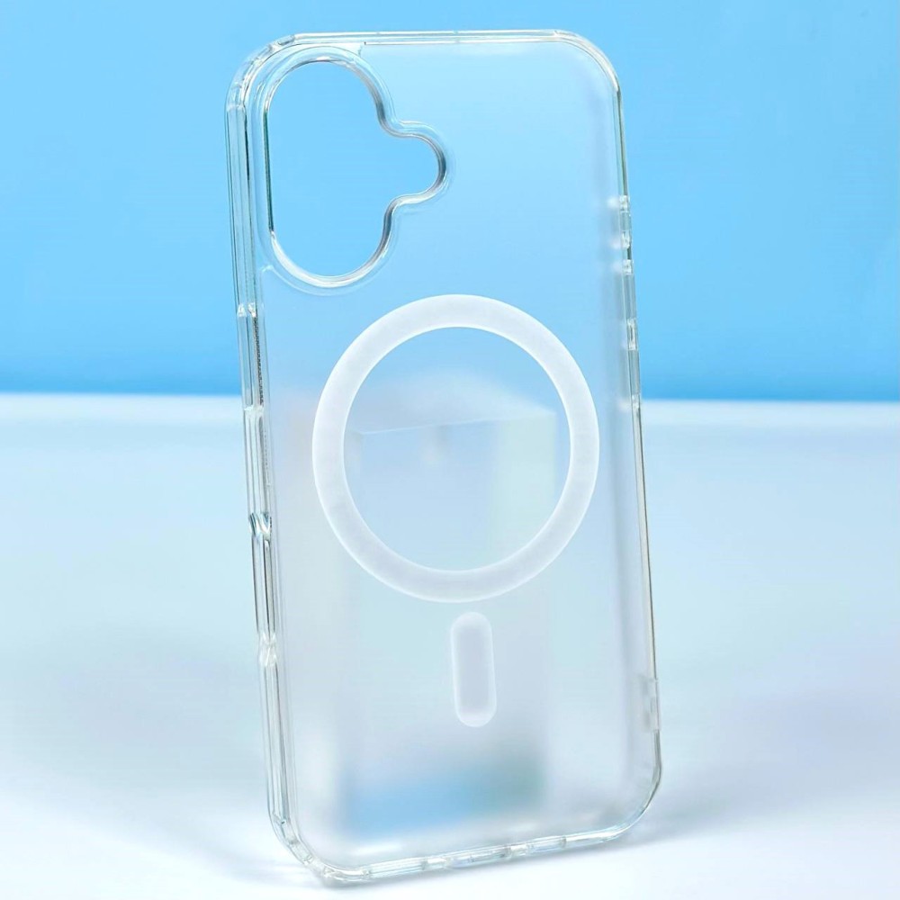 Накладка Magnetic Clear Matte Color MagSafe IPhone 16 (White)-0
