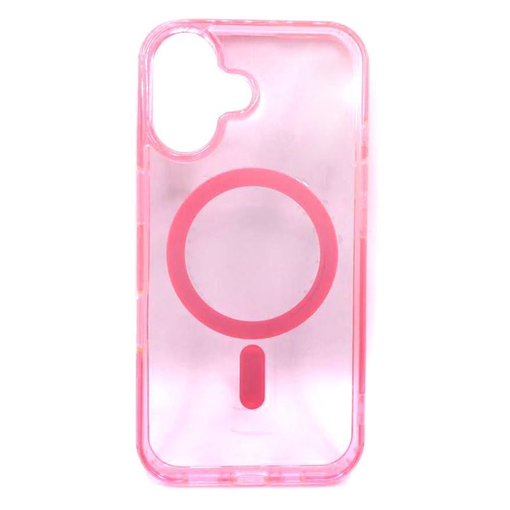 Накладка Magnetic Clear Matte Color MagSafe IPhone 16 (Pink)-0