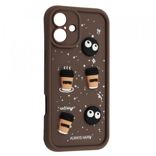 Чохол Pretty Toys для Iphone 16 (Brown/Always Happy)-0