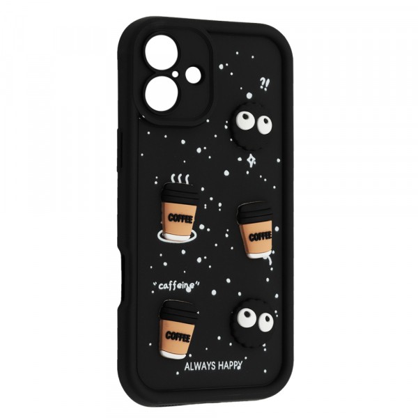 Чохол Pretty Toys для Iphone 16 Plus (Black/Always Happy)-0