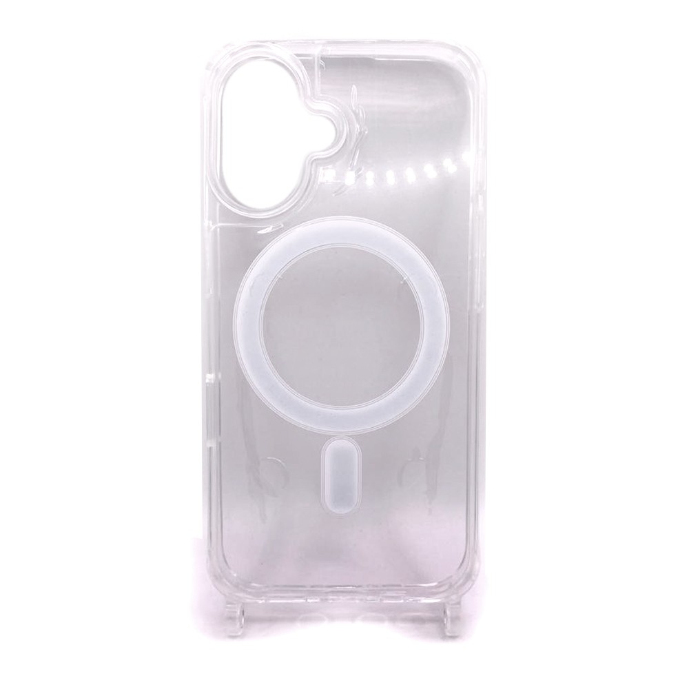 Накладка Strap Magsafe Crossbody  для IPhone 16  (Прозорий)-0