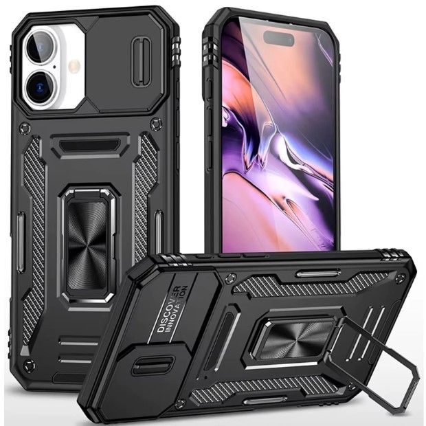 Накладка Camshield Army Ring для iPhone 16  Чорний-0