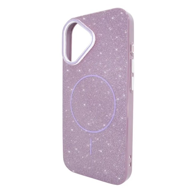 Чохол Color Glitter Magnetic для IPhone 17 (Фіолетовий)-0