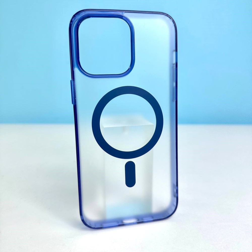 Накладка Magnetic Clear Matte Color MagSafe IPhone 16 Pro Max (Blue)-0