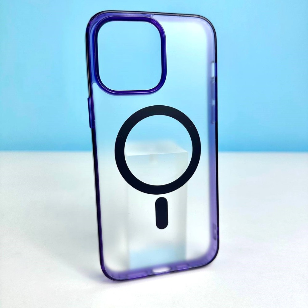 Накладка Magnetic Clear Matte Color MagSafe IPhone 16 Pro Max (Violet)-0