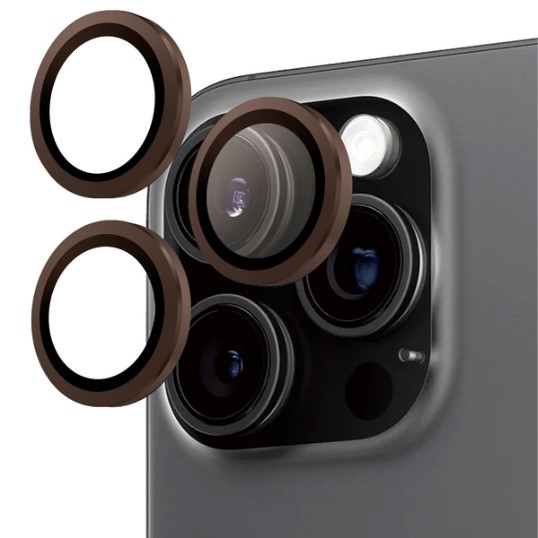 Захисне скло Metal Classic на камеру для iPhone 16 Pro / 16 Pro Max  (Brown)-0