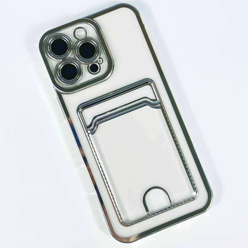 Накладка Electroplated Side Colors Pocket для Iphone 16 Pro срібляста-0