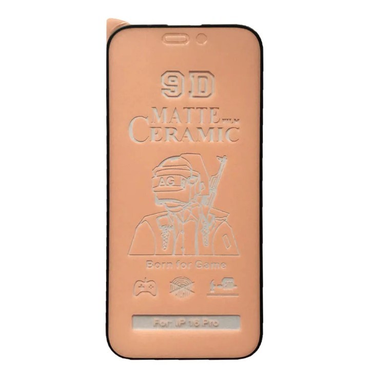 Гнучке скло Ceramic MATT для  IPhone 16 Pro матове з чорною рамкою-0
