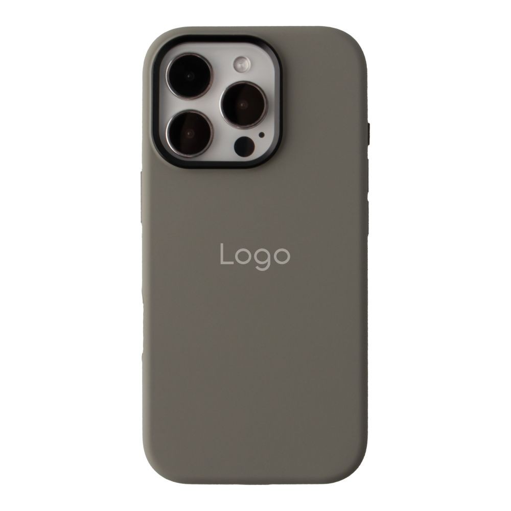 Silicone Case Full (Metal Frame and Buttons) для iPhone 16 Pro (Light grey)-0
