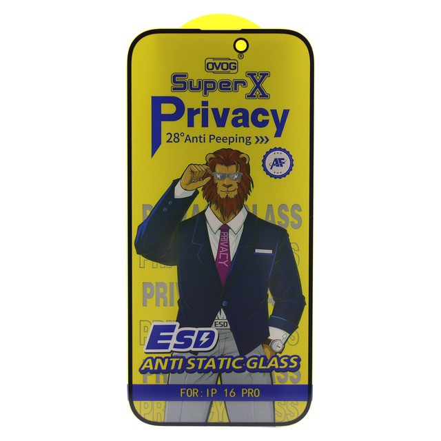 Захисне скло Privacy Super X для iPhone 16 Pro / 17 антишпигун-0