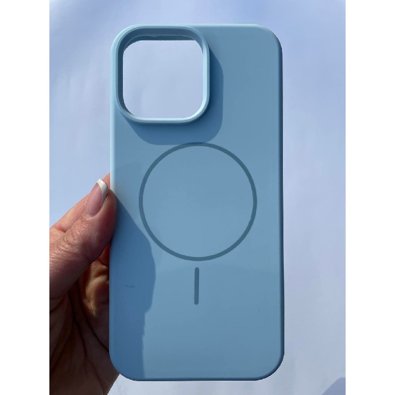 Silicone Case Full Protective (AA) with MagSafe для iPhone 13 Pro Max (Lilac blue)-0