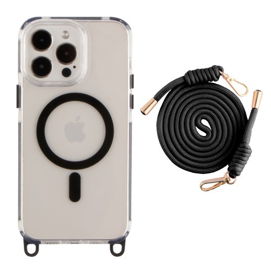 Чохол TPU+PC Lanyard Case with MagSafe для iPhone 13 Pro Max (Black)-0