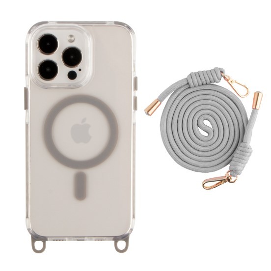 Чохол TPU+PC Lanyard Case with MagSafe для iPhone 13 Pro Max (Titanium grey)-0