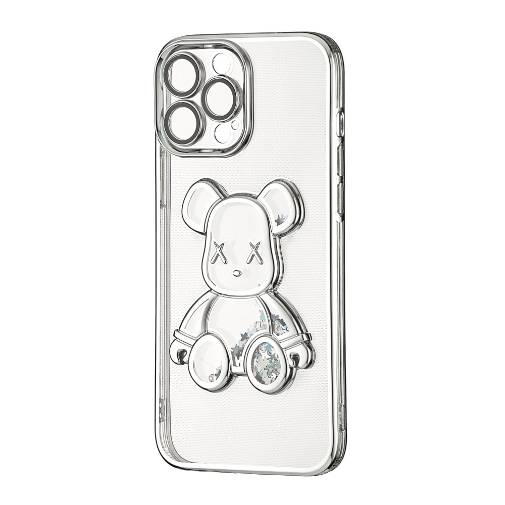 Накладка Cute Shining Bear для IPhone 16 Pro срібна-0