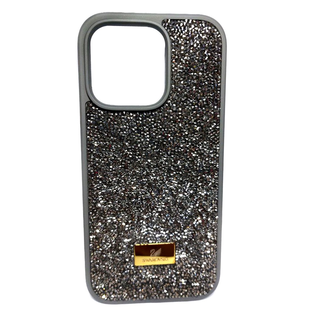 Накладка SW Grainy Diamonds для IPhone 16 Pro Max темно срібляста-0